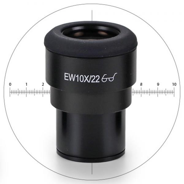 IS.6210-CM EWF 10x/20 mm Okular mit 10/100 Micrometer & Fadenkreuz, Ø 30 mm Tube